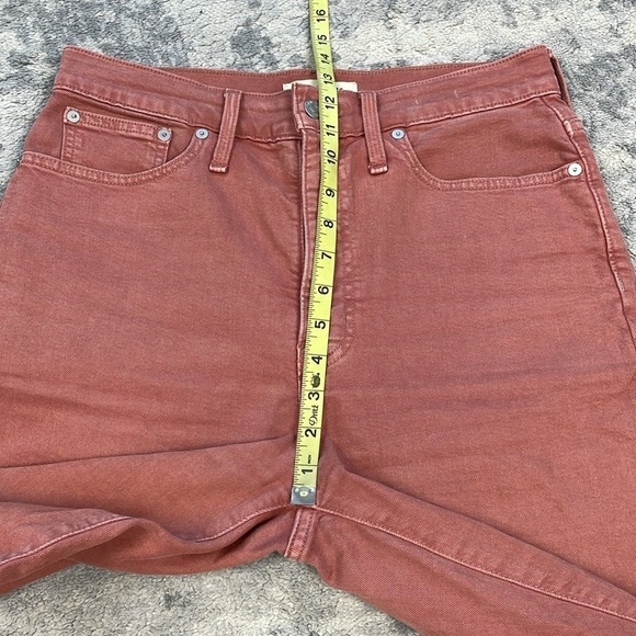 Madewell The Momjean Garment Dye Edition Coral Salmon Knee Rip Sz 28 - Picture 12 of 15
